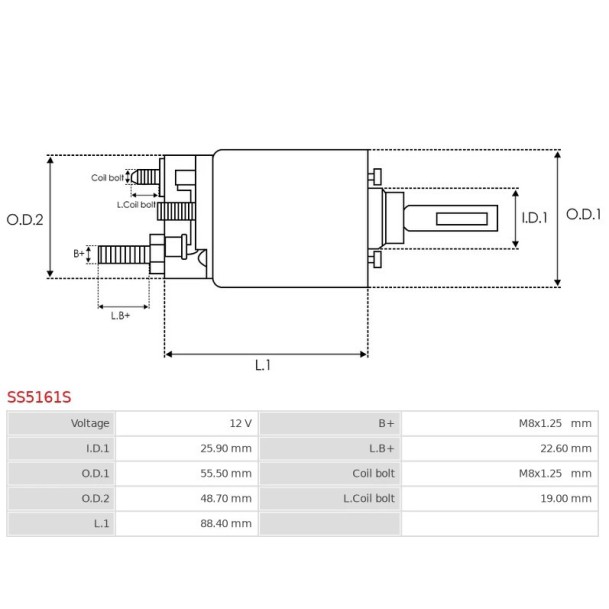 SS5161S AS 333848 ΜΠΟΥΤΟΝ ΜΙΖΑΣ 12V MITSUBISHI
