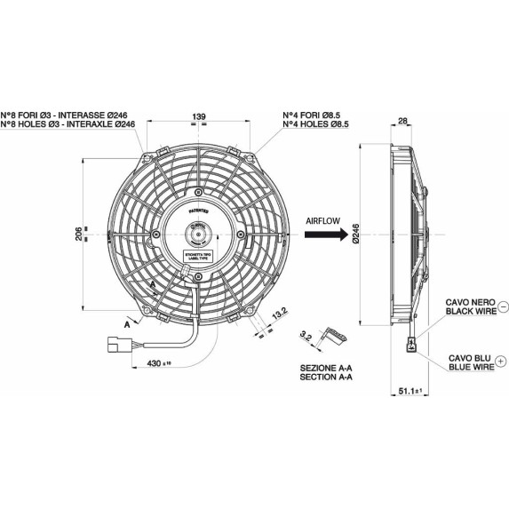 VA07-BP12/C-58S SPAL ΜΟΤΕΡ ΩΘΗΣΗΣ 24 Volt ΜΙΚΡΟ