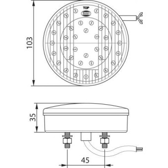 DSL-24/24 ΦΑΝΟΣ 38 LED ΟΠΙΣΘEN 24V